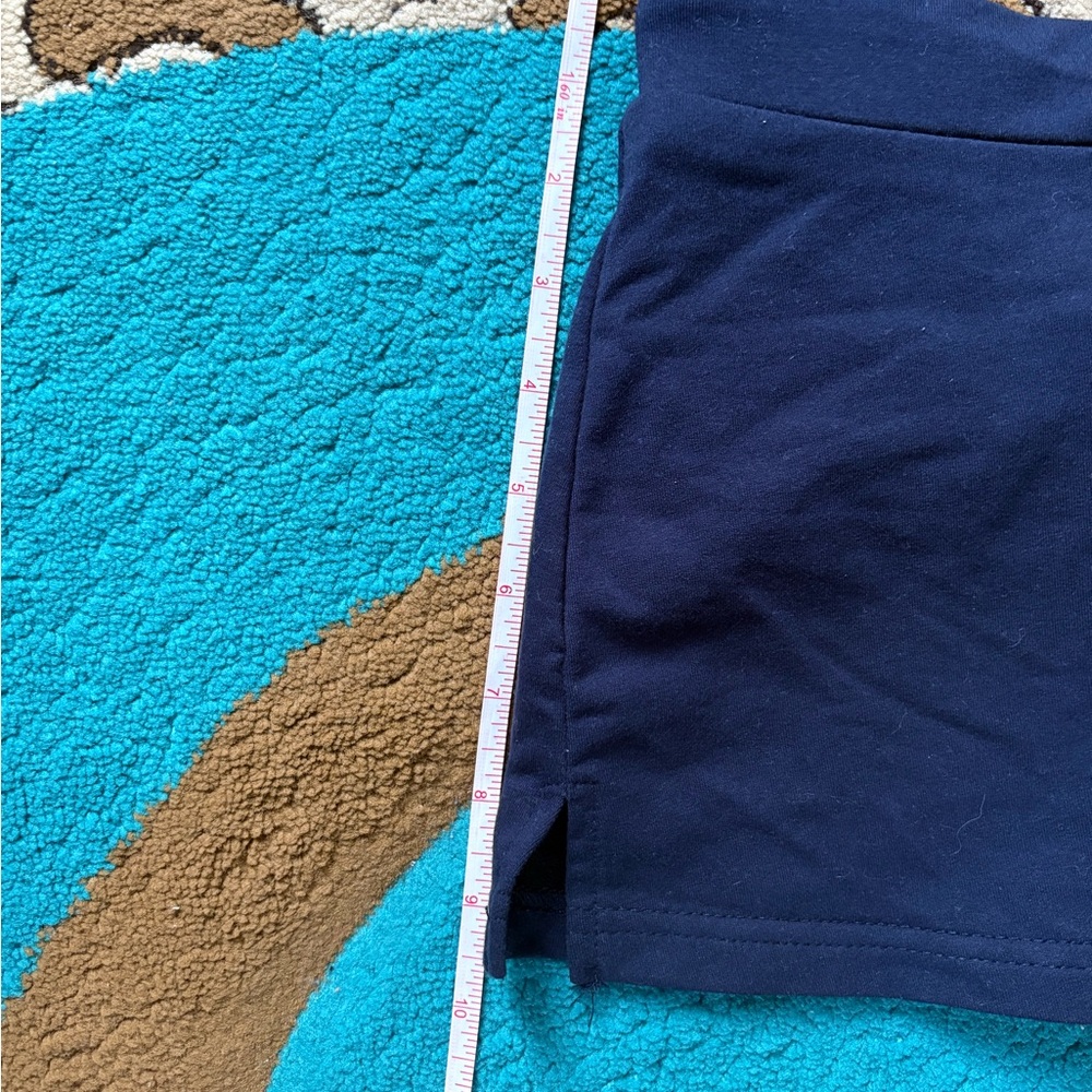 Edikted Navy Blue Mini Skort with Front Tie Drawstring - Picture 6 of 7